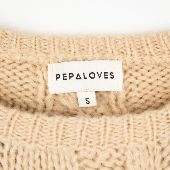 PEPALOVES Chunky Knit Fisher Man Style Crewneck Sweater - Picture 2 of 7